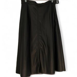 NWT H&M Vegan Leather Black Midi Skirt